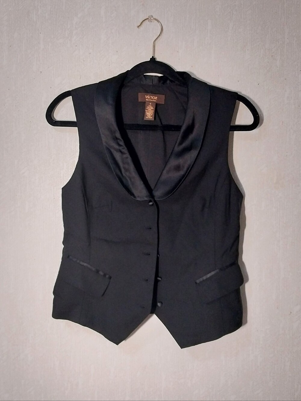 Victor Alfaro Elegant Black Fitted Vest Ladies Small